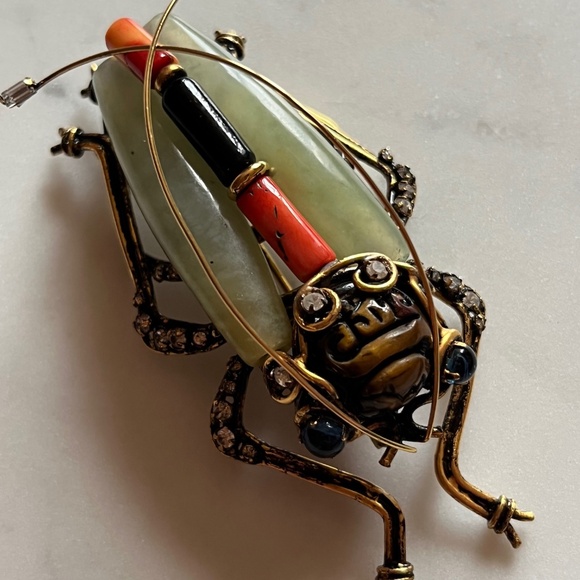 IRADJ MOINI Vintage Large Beetle Bug Insect Brooch Pin Costume Designer Jewelry - Picture 5 of 11